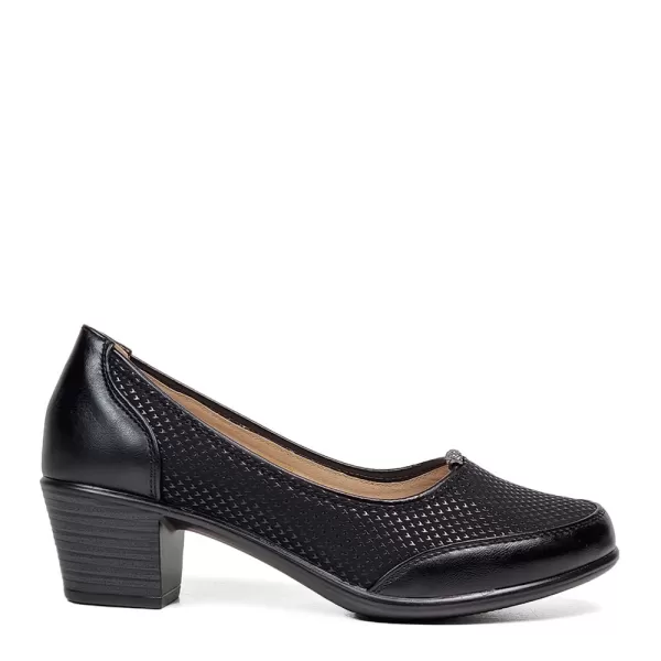Дамски ежедневни обувки със среден ток черни 21128-1