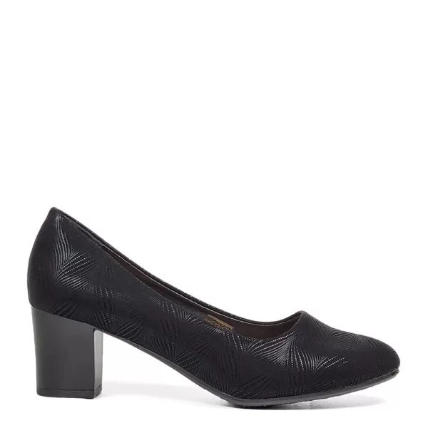 Дамски ежедневни обувки с деколте на среден ток черни 21129-1