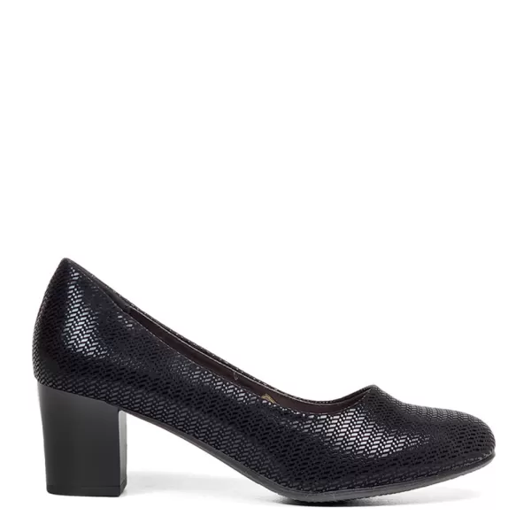 Дамски ежедневни обувки с деколте на среден ток черни 21129-2