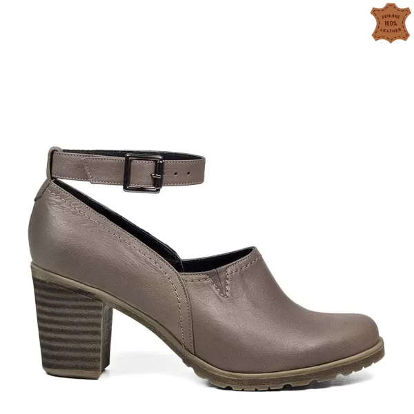 Дамски ежедневни обувки естествена кожа в цвят визон 21143-1