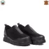 Български дамски обувки с ластик на равна платформа черни 21145-1