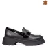 Модерни дамски ежедневни обувки тип мокасини в черен цвят 21166-3