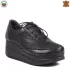 Български черни дамски обувки с платформа 21193-1