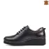 Дамски черни обувки от естествена кожа с малка платформа 21204-1