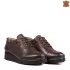 Дамски кафяви обувки от естествена кожа с малка платформа 21204-5