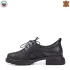 Черни дамски обувки от естествена кожа с нисък ток 21242-1