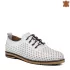Ежедневни ниски дамски обувки от естествена кожа в бяло 21243-1