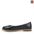 Черни кожени дамски обувки тип балеринки 21268-1