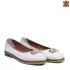 Бели кожени дамски обувки тип балеринки 21268-2...