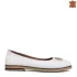 Бели кожени дамски обувки тип балеринки 21268-2...