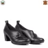 Български черни дамски кожени обувки на ток 21277-1