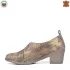 Български ефектни дамски кожени обувки на ток в бежово 21277-4