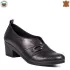 Български ефектни дамски кожени обувки на ток в черно 21277-5