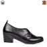 Български черни дамски кожени обувки на ток 21277-6