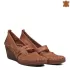 Удобни дамски кафяви пролетно летни обувки с платформа 21279-1