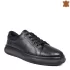 Дамски черни спортни обувки тип кец от естествена кожа 21436-1