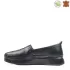 Кожени черни дамски ежедневни обувки с ластик 21453-1