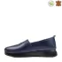 Кожени сини дамски ежедневни обувки с ластик 21453-2