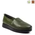 Кожени зелени дамски ежедневни обувки с ластик 21453-4