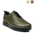 Кожени зелени дамски ежедневни обувки с връзки 21454-4