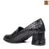 Дамски елегантни обувки от черна ефектна кожа 21469-1
