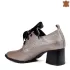 Дамски елегантни обувки от естествен мачкан лак във визон 21470-3
