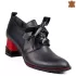 Елегантни дамски обувки в черно със сатенени връзки 21471-1
