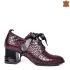 Елегантни дамски обувки в бордо със сатенени връзки 21471-2