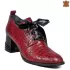 Елегантни дамски обувки в червено със сатенени връзки 21471-3
