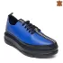 Сини спортни дамски обувки от естествена кожа - 26883-1