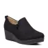 Черни дамски ежедневни обувки от еко велур на платформа 26996-3