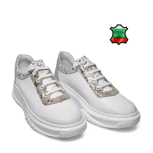 Български спортни дамски обувки в бяло 21079-1...