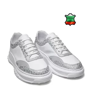 Български бели спортни дамски обувки 21080-1...