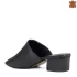 Елегантни дамски чехли в черен цвят с нисък ток 21249-1