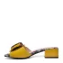 Дамски елегантни чехли Eliza в жълто с нисък ток 24100-3