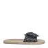 Дамски ниски чехли с пандела в черен цветен принт 24162-1