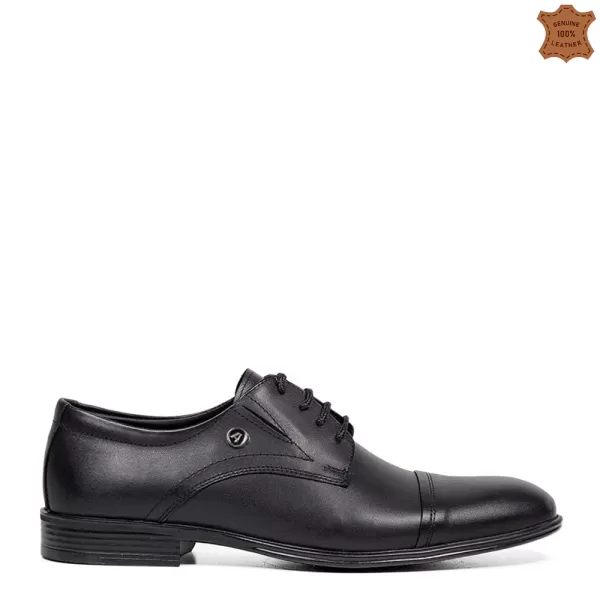 Мъжки елегантни обувки с връзки в черен цвят 13204-1