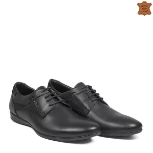 Мъжки спортно елегантни обувки от естествена кожа в черно 13208-1