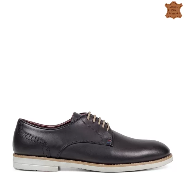 Черни мъжки елегантни обувки от естествена кожа 13210-1