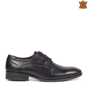 Черни официални мъжки обувки от естествена кожа 13...
