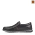 Черни пролетни мъжки обувки без връзки от естествена кожа 13219-1