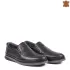 Черни пролетни мъжки обувки без връзки от естествена кожа 13219-1