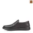 Черни мъжки летни обувки без връзки от естествена кожа 13224-1