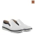 Бели мъжки летни обувки без връзки от естествена кожа 13224-3