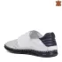 Бели мъжки пролетно летни обувки от кожа с връзки 13238-2