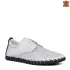 Кожени летни мъжки обувки с връзки в бял цвят 13239-2