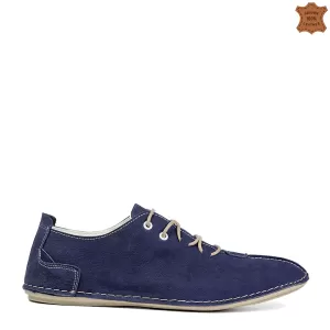 Мъжки пролетно-летни обувки с връзки в син цвят 13...