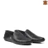 Летни мъжки обувки без връзки от естествена кожа в черно 13248-2