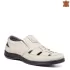Бежови кожени мъжки летни обувки Comfort с ластици 13360-2