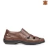 Кожени мъжки летни обувки Comfort с ластици в кафяв цвят 13360-3